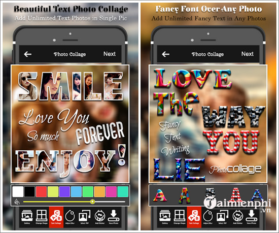 text photo collage maker