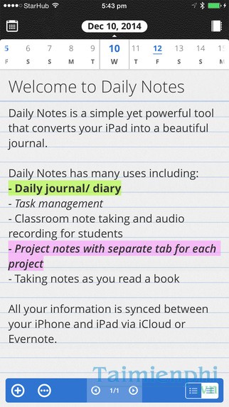 Daily Notes for iOS